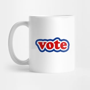 Red White and Blue Vote America Typography Mug